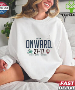 Official Notre Dame Fighting Irish Vs Indiana Hoosiers 27 – 17 Score 2024 Onward College Football Playoff First Round Score 2D t shirt