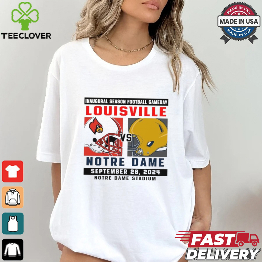 Official Notre Dame Fighting Irish vs Louisville Football Gameday September 28,2024 Matchup shirt Official Notre Dame Fighting Irish vs Louisville Football Gameday September 28,2024 Matchup shirt