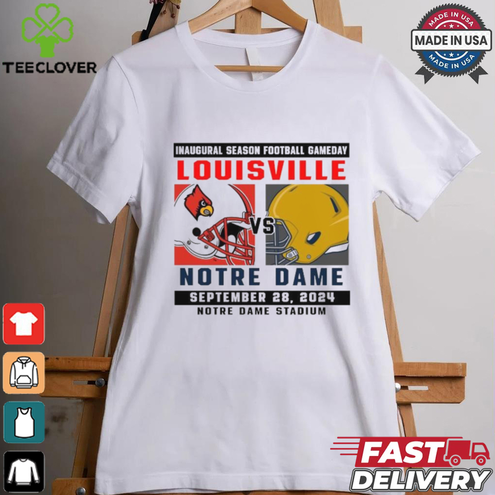 Official Notre Dame Fighting Irish vs Louisville Football Gameday September 28,2024 Matchup shirt Official Notre Dame Fighting Irish vs Louisville Football Gameday September 28,2024 Matchup shirt