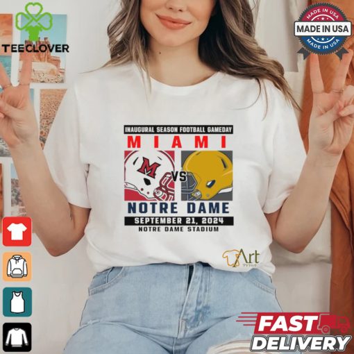 Official Notre Dame Fighting Irish vs Miami Football Gameday September 21,2024 Matchup shirt