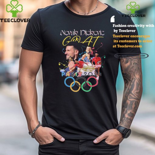 Official Novak Djokovic GOAT Tennis Gold Medal Olympics Paris 2024 signature t shirt