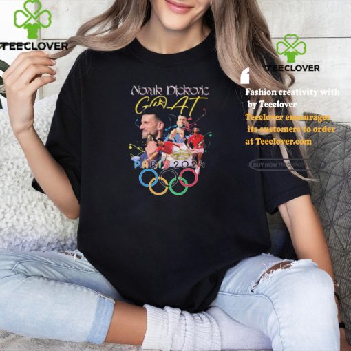 Official Novak Djokovic GOAT Tennis Gold Medal Olympics Paris 2024 signature t shirt