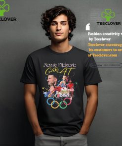 Official Novak Djokovic GOAT Tennis Gold Medal Olympics Paris 2024 signature t shirt