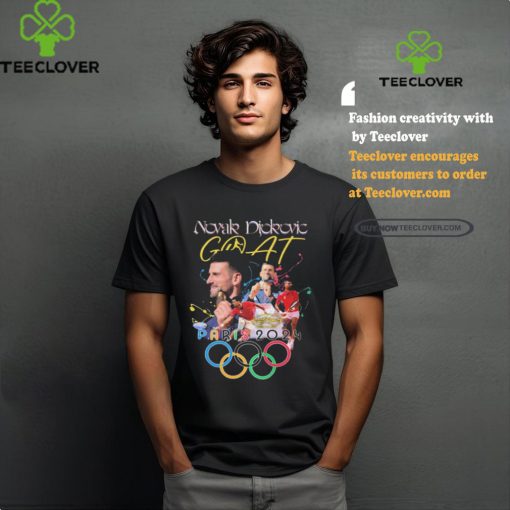 Official Novak Djokovic GOAT Tennis Gold Medal Olympics Paris 2024 signature t shirt