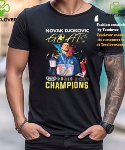 Official Novak Djokovic Goat Olympic Paris 2024 Champions Gold Medal signature t shirt