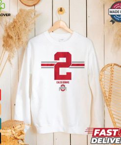 Official OSU Football Caleb Downs 2 Stripe t shirt 2 Official OSU Football Caleb Downs 2 Stripe t shirt