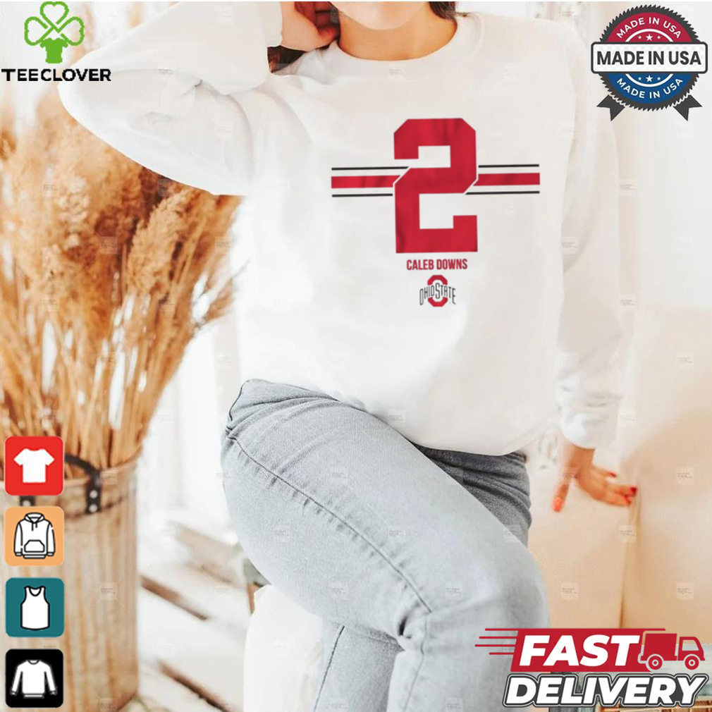 Official OSU Football Caleb Downs 2 Stripe t shirt Official OSU Football Caleb Downs 2 Stripe t shirt