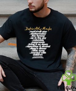 Official Oasis Definitely Maybe Tracklist Shirt