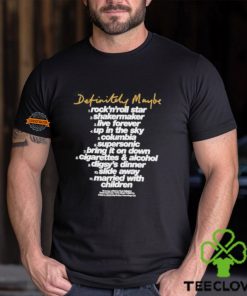 Official Oasis Definitely Maybe Tracklist Shirt