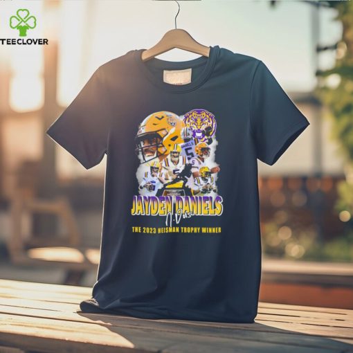 Official Official 5 Jayden Daniels LSU Tigers The 2023 Heisman Trophy Winner Signature Shirt