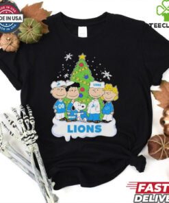 Official Official Event Christmas Peanuts Characters X Detroit Lions Shirt