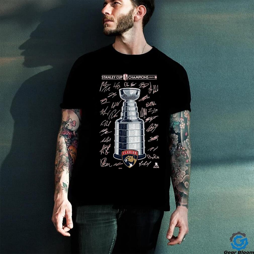 Official Official Florida Panthers 2024 Stanley Cup Champions Signature Roster T Shirt Official Official Florida Panthers 2024 Stanley Cup Champions Signature Roster T Shirt