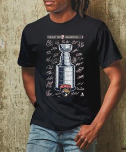 Official Official Florida Panthers 2024 Stanley Cup Champions Signature Roster T Shirt