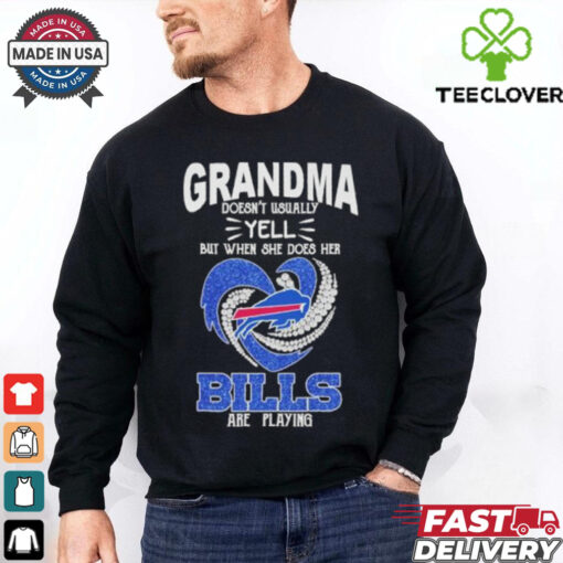 Official Official Grandma Doesn’t Usually Yell But When She Does Her Buffalo Bills Are Playing X Heart Diamonds Shirt