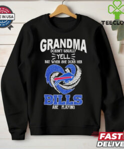 Official Grandma Doesn’t Usually Yell But When She Does Her Buffalo Bills Are Playing X Heart Diamonds Shirt football fan and family humor design