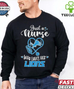Official Official Just A Nurse Who Loves Her Detroit Lions Shirt