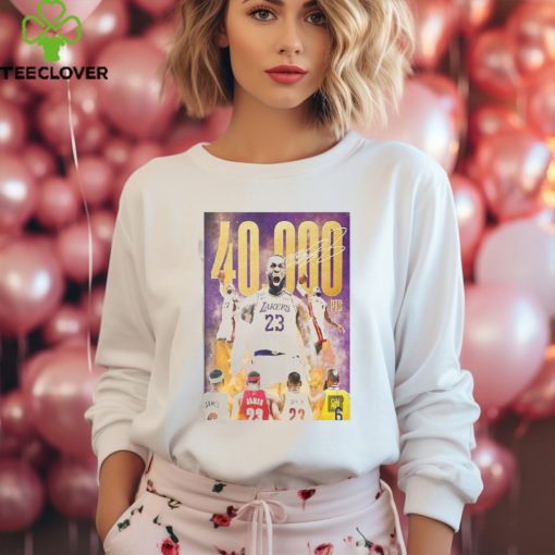 Official Official LeBron James The First Player To Ever Score 40K Points In NBA History Wall Decor Poster Shirt