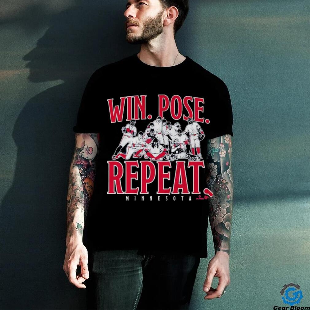 Official Official Minnesota Baseball Win Pose Repeat Shirt Official Official Minnesota Baseball Win Pose Repeat Shirt