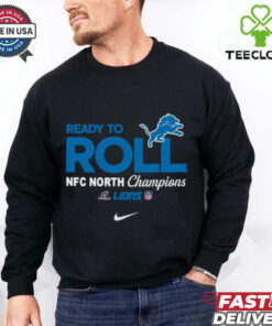 Official Nike Ready to Roll Detroit Football T-Shirt featuring a dynamic design with the Detroit Lions branding, perfect for fans showing their support and excitement for the team in a stylish and energetic way.
