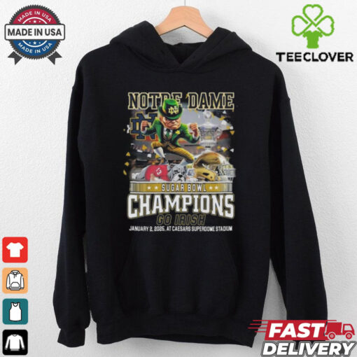 Official Official Notre Dame Irish Fighting Sugar Bowl Champions Go Irish Jan 2 2025 Mascot Shirt