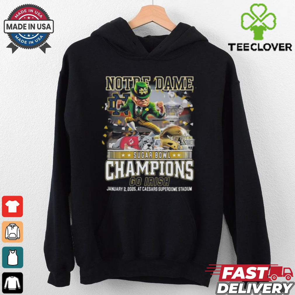 Official Official Notre Dame Irish Fighting Sugar Bowl Champions Go Irish Jan 2 2025 Mascot Shirt Official Official Notre Dame Irish Fighting Sugar Bowl Champions Go Irish Jan 2 2025 Mascot Shirt