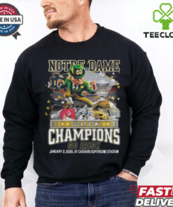 Official Official Notre Dame Irish Fighting Sugar Bowl Champions Go Irish Jan 2 2025 Mascot Shirt