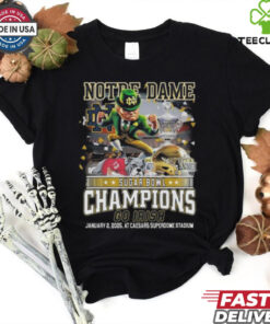Official Official Notre Dame Irish Fighting Sugar Bowl Champions Go Irish Jan 2 2025 Mascot Shirt