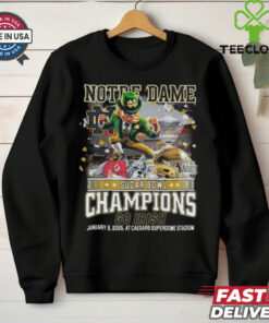 Official Official Notre Dame Irish Fighting Sugar Bowl Champions Go Irish Jan 2 2025 Mascot Shirt