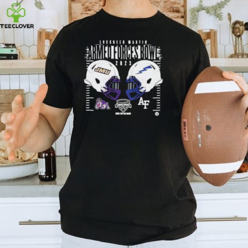 Official Official Official College Football Bowl Games 2023 Armed Forces Bowl James Madison Dukes vs Air Force Falcons Helmet Shirt