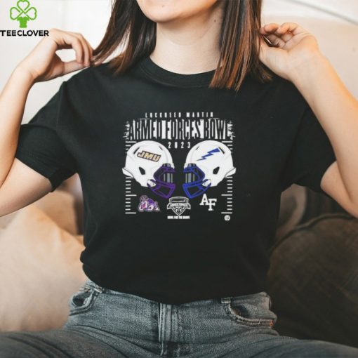 Official Official Official College Football Bowl Games 2023 Armed Forces Bowl James Madison Dukes vs Air Force Falcons Helmet Shirt
