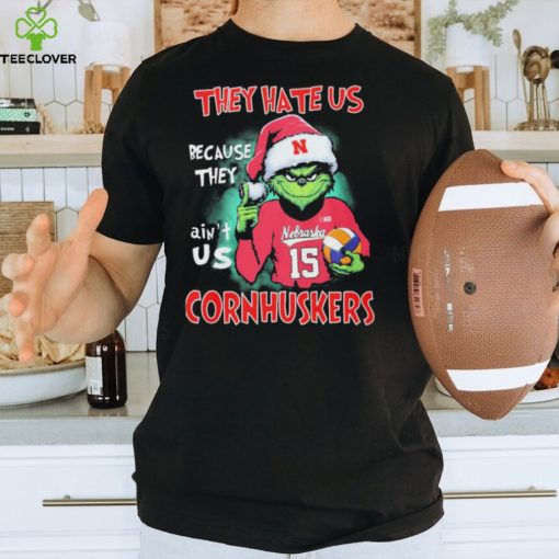 Official Official Official They Hate Us Nebraska Women’s Volleyball Santa Grinch Christmas Shirt