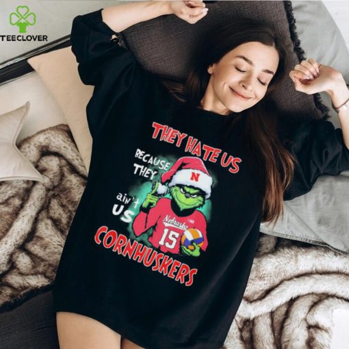 Official Official Official They Hate Us Nebraska Women’s Volleyball Santa Grinch Christmas Shirt