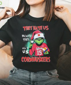 Official Official Official They Hate Us Nebraska Women’s Volleyball Santa Grinch Christmas Shirt