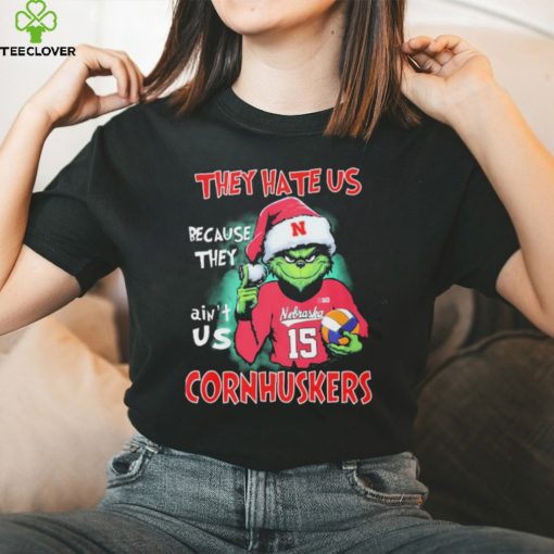 Official Official Official They Hate Us Nebraska Women’s Volleyball Santa Grinch Christmas Shirt