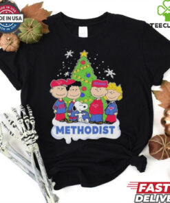 Official Official Peanuts Characters X Smu Mustangs Methodist Merry Christmas Shirt