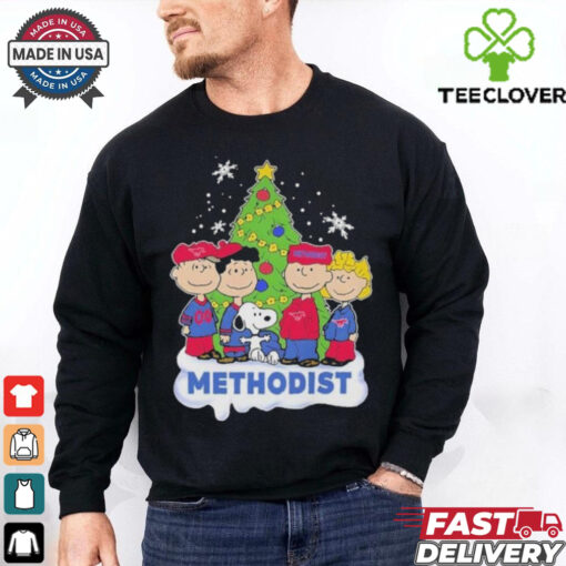 Official Official Peanuts Characters X Smu Mustangs Methodist Merry Christmas Shirt