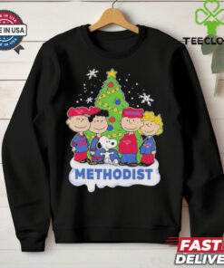 Official Official Peanuts Characters X Smu Mustangs Methodist Merry Christmas Shirt