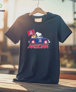 Official Official Peanuts Snoopy And Woodstock Driving Car Arizona Wildcats Basketball Shirt