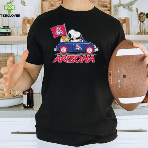 Official Official Peanuts Snoopy And Woodstock Driving Car Arizona Wildcats Basketball Shirt