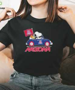 Official Official Peanuts Snoopy And Woodstock Driving Car Arizona Wildcats Basketball Shirt