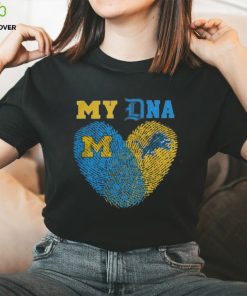 Official Official Sports My DNA Detroit Lions And Michigan Wolverines Shirts