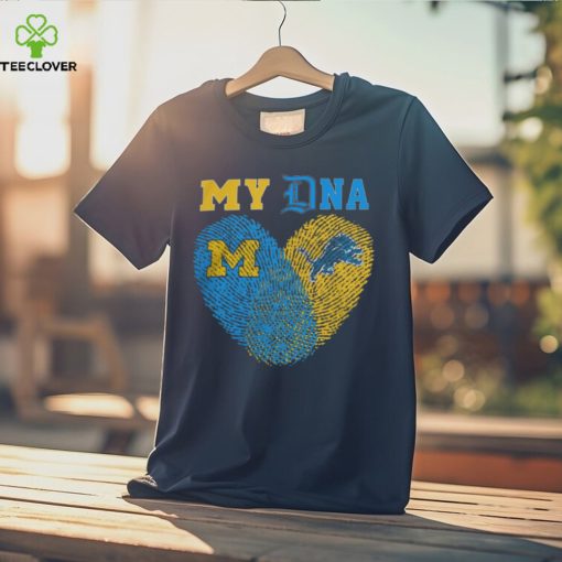 Official Official Sports My DNA Detroit Lions And Michigan Wolverines Shirts