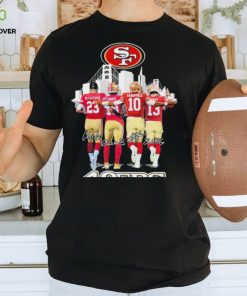 Official Official The 49ers 2023 Playoff Mccaffrey Samuel Garoppolo And Purdy Signatures Shirt