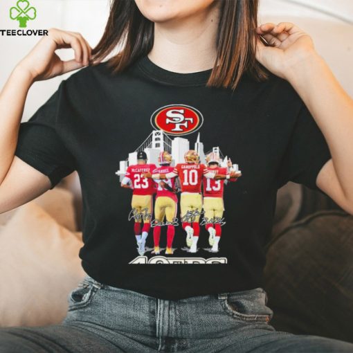 Official Official The 49ers 2023 Playoff Mccaffrey Samuel Garoppolo And Purdy Signatures Shirt