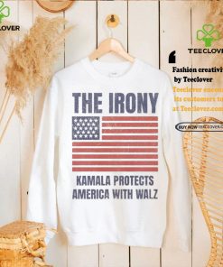 Official Official The Irony Kamala Protects America With Walz American Flag Shirt