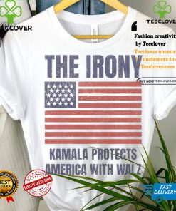 Official Official The Irony Kamala Protects America With Walz American Flag Shirt 1 Official Official The Irony Kamala Protects America With Walz American Flag Shirt