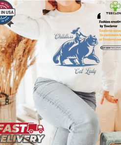 Official Official Woman Riding Cat Childless Cat Ladies Harris Shirt