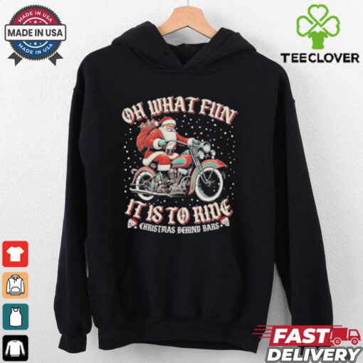 Official Oh What Fun Hog It Is To Ride Santa Christmas T Shirt