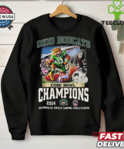 Official Ohio Bobcats Cure Bowl Champions 2024 Mascot T Shirts