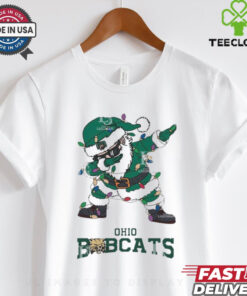 Official Ohio Bobcats Dabbing Santa Claus Ugly Christmas Light shirt